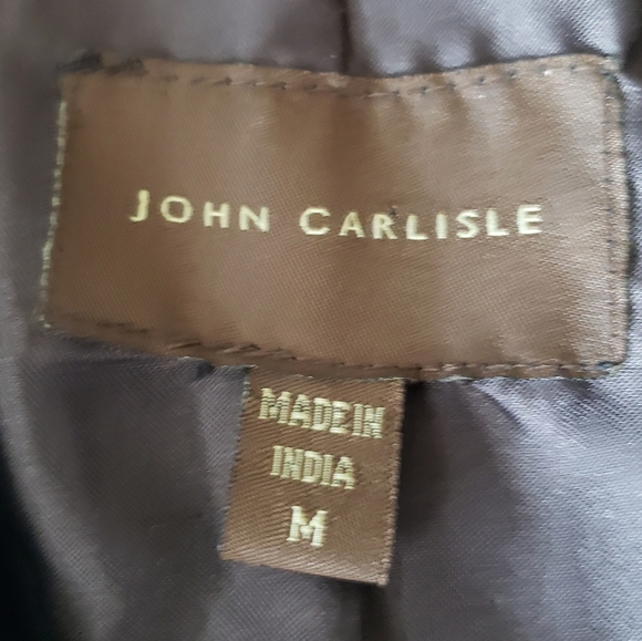 John Carlisle sz Medium genuine soft leather blazer jacket lightweight black - Picture 3 of 10